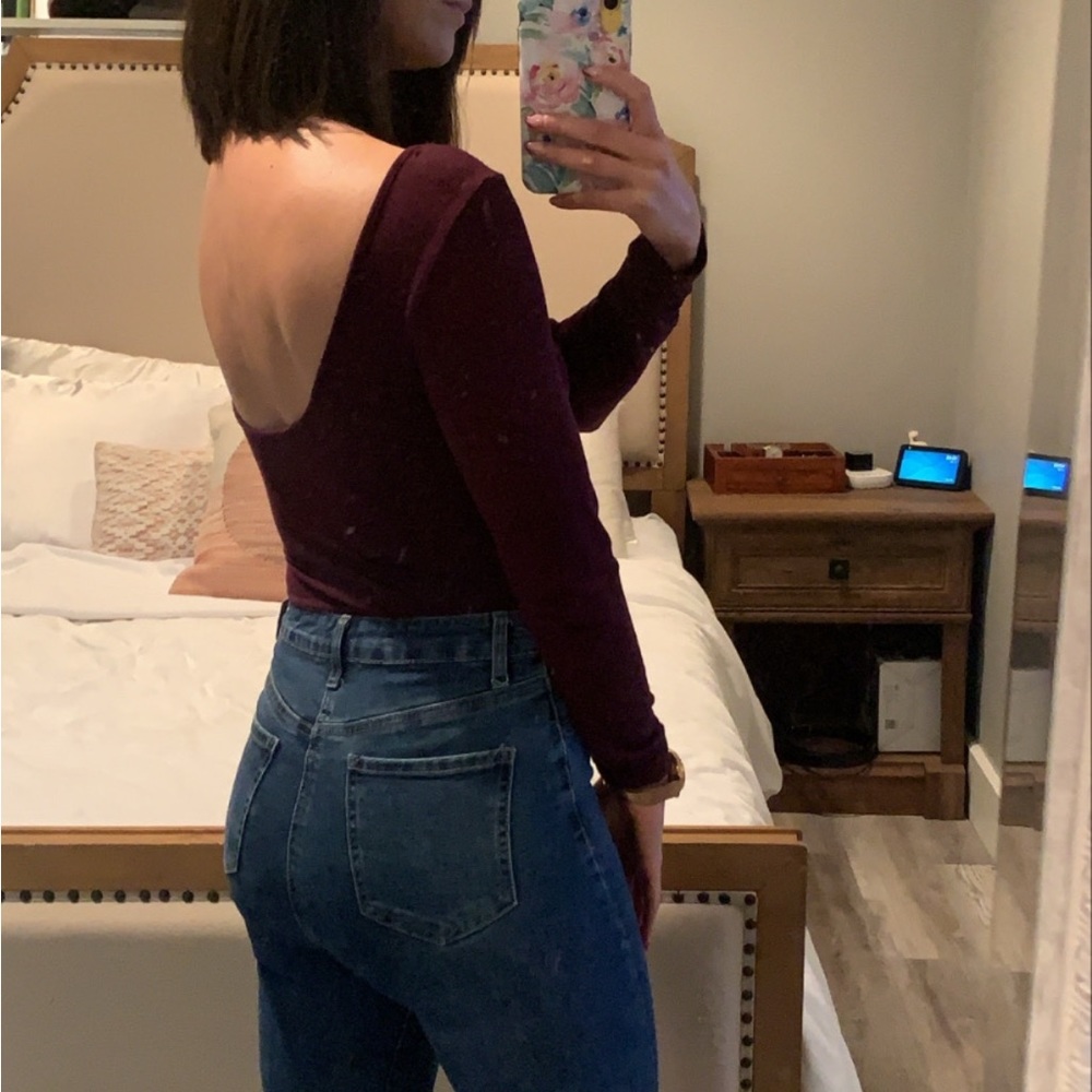 Low back purple bodysuit